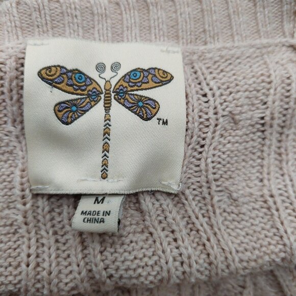 Marshalls Dragonfly Sweater Size Medium Brown Oatmeal Knit Pullover Length 27" - Picture 3 of 7